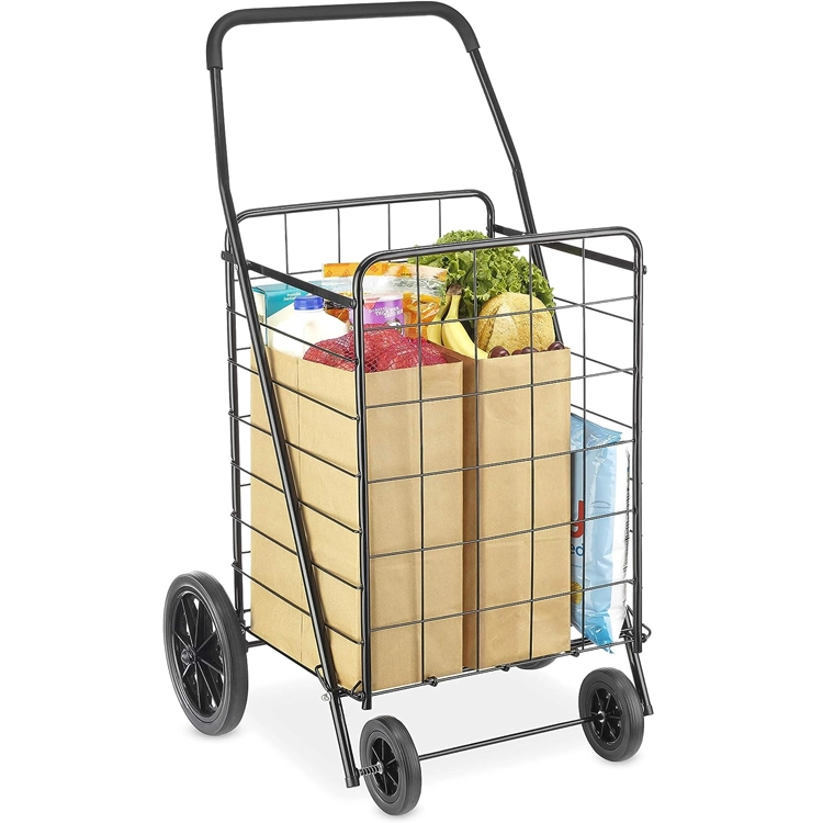 Carrinho de compras dobrável de metal