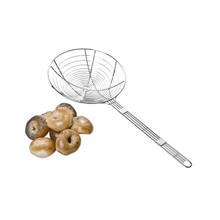 Cesta de fritadeira de cozinha em aço com alça longa